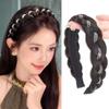 Synthetic Hand-woven Headband Head Hoop Fishbone Braids Hair Bands Daily Wear