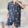 New Artificial Cotton and Silk Short-sleeved Shorts Summer Pajamas Women's Sweet Cardigan Casual Loungewear