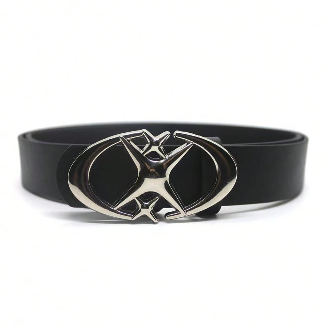 Y2K Star Metal Buckle Leather Belt