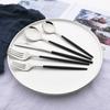 10People Black Silver Flatware Cutlery Set Knife Dessert Fork Spoon Dinnerware Stainless Steel Tableware Set Party Kitchen Tool