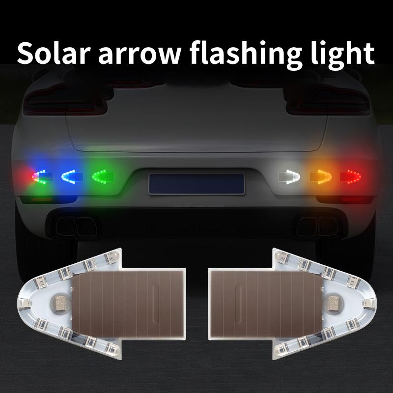 Solar Powered Wireless Anti Collision Flashing Warning Light LED Rear Taillight For Car Motorcycle Truck Night Safety