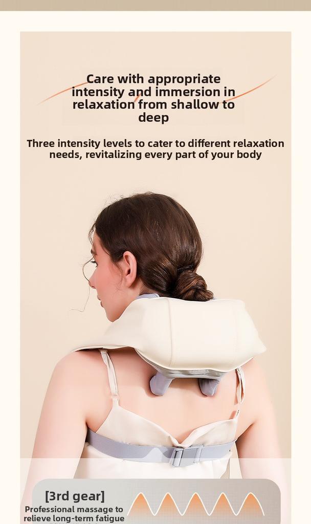 Upgraded Neck and Shoulder Massager, Trapezius Muscle Massage Machine with Heat Therapy, Portable Electric Cervical Massager for Home