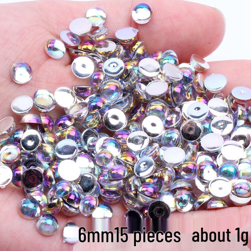 DIY Mobile Phone Jewelry: Glossy AB White Round Flat-Bottom Accessories