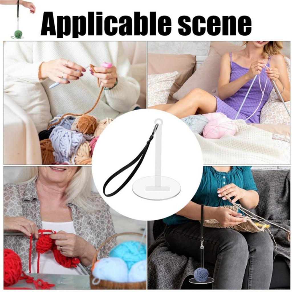 2Pcs Portable Wrist Yarn Holder with Wrist Strap for Crocheting Knitting Project Clear Yarn Dispenser With Wristband