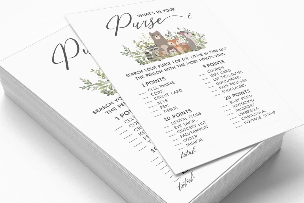 Inkdotpot Leaves & Animals Baby Shower Game Set Of 50 BabyA AlphabetA ABCA Game Gender Neutral Party