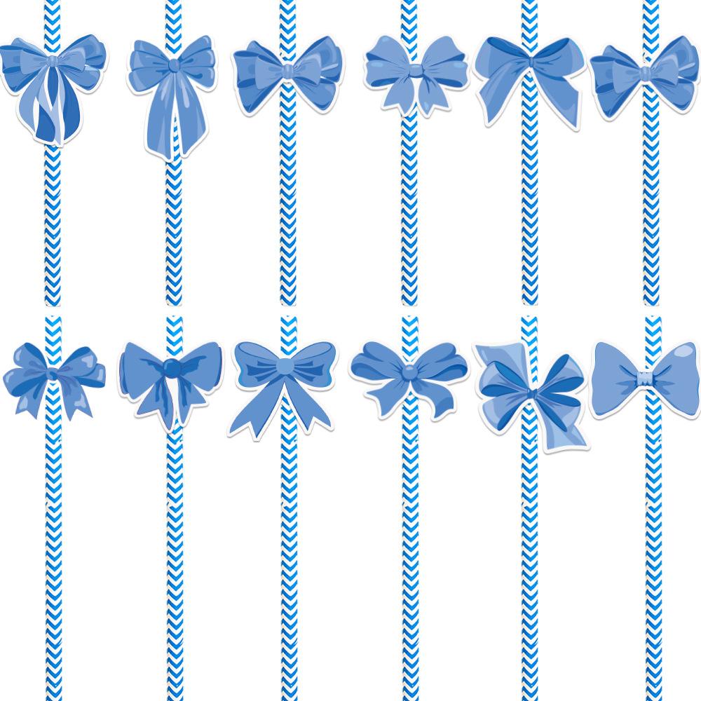 Birthday Party Decoration, Creative Bow, Beverage Decoration, Disposable Paper Straws, Party Decoration Supplies