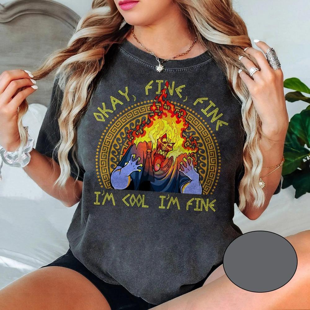 Retro   Hercules Villains Hades Meme Shirt Okay Fine IM Cool Tshirt Magic Kingdom Tee  land Trip Tee S