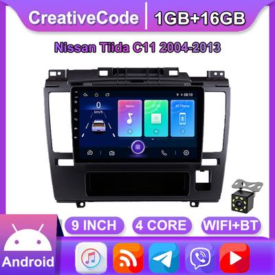Android Car Radio For Nissan Tiida C11 2004-2011 9 Inch Car Multimedia Player GPS Navigation Head Unit WIFI 1+16GB