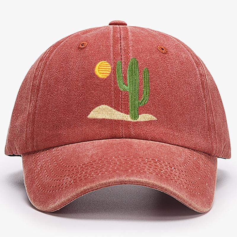 Cactus Embroidered Cap Summer Cotton Trucker Hat Desert Baseball Cap Vintage Dad Hat Adjustable