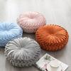 Pumpkin Pillow Comfortable Multifunctional Stuffed Fold Pattern Round Wheel Pillow for Kids