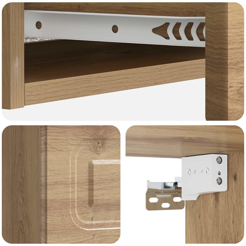 Wall Mounted Side Table Artisan Oak 87.5 X 34.5 X 17 Cm