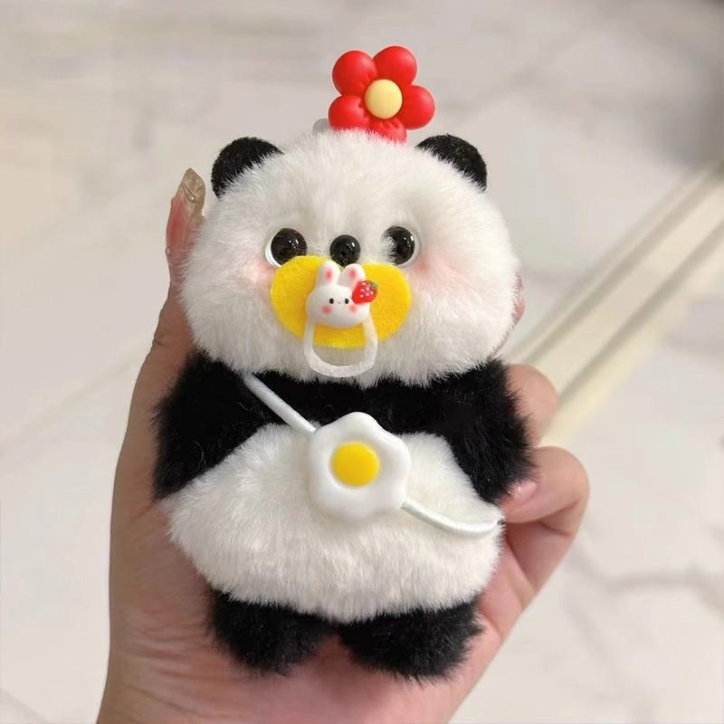 

Ручная работа DIY Милый кулон в виде панды Плюшевый материал Сумка с пищалкой Маленькая куколка Подарок на день рождения 12cm