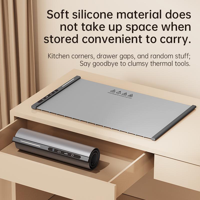 Faltbares Speisenwärmtablett Flexible Silikon-Speisenwärmmatte Warme Schneidebrett Konstante Wärme Geschirr Elektrische Speisenwärmmatte