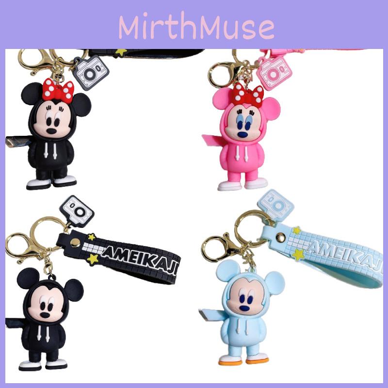 Cute Cartoon Pvc Keychain With Classic Mickey And Minnie Design