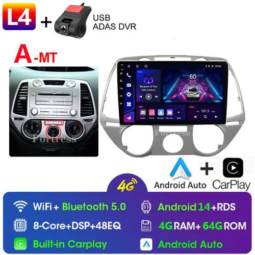 FortressFor Hyundai I20Carplay 2008 2009 2010 2011 2012 2013 2014 Car Radio GPS Navigation Stereo Android 10 No DVD Player 2 Din