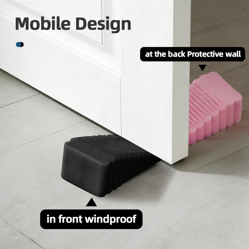 Multi-Purpose Safety Silicone Door Stop Anti-Collision Door Wedge Anti-Slip Door Retainer Fit for Door Crack 5-25MM Home Office
