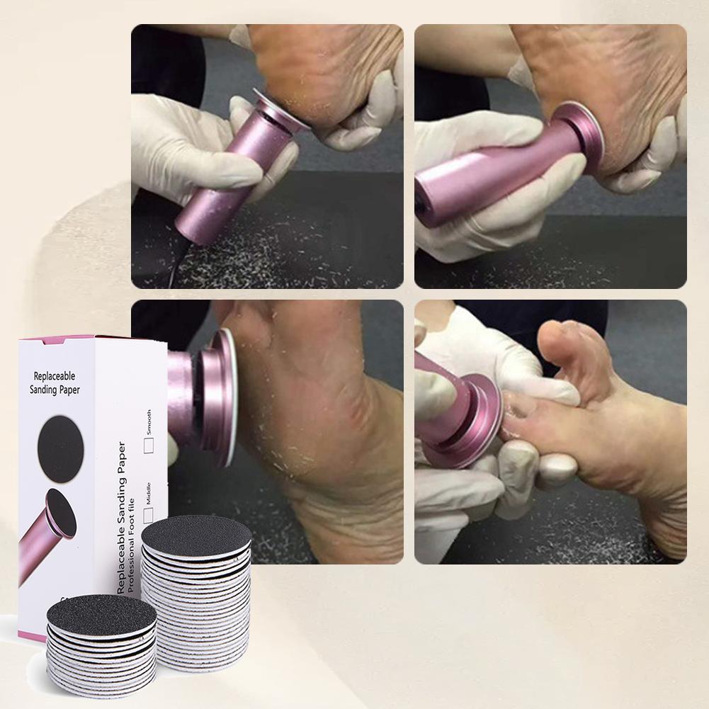 60pcs 43mm Foot Dead Skin SandpaperFor Electric Nail File Cuticle Callus Replaceable Sanding Paper Professional Pedicure