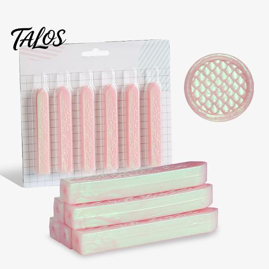 Wax Seal Sticks for Invitation 6PCS Aurora Sealing Sticks, Multi-color Gradient Strips, Without Dreamy Collage Core Stamp, Envelopes And Wedding