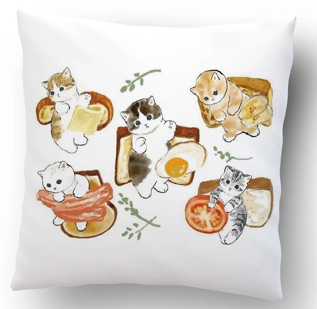 Cartoon Cat Decorative Pattern Pillowcase Office Living Room Home Pillowcase Car Ornaments