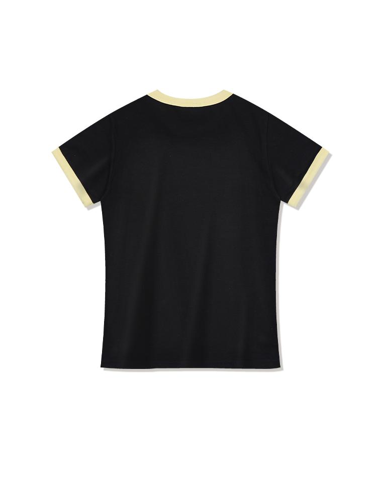 LA MAISON STUDIO Essential Logo Slim Fit Short Sleeve T-Shirt Black Yellow (Fcg2Ts772W)