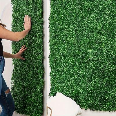 10pcs Artificial Boxwood Fence Panels - Realistic Green Grass Privacy Screen with Ivy Leaf Backdrop, Perfect for Indoor Home & Outdoor Garden Decor