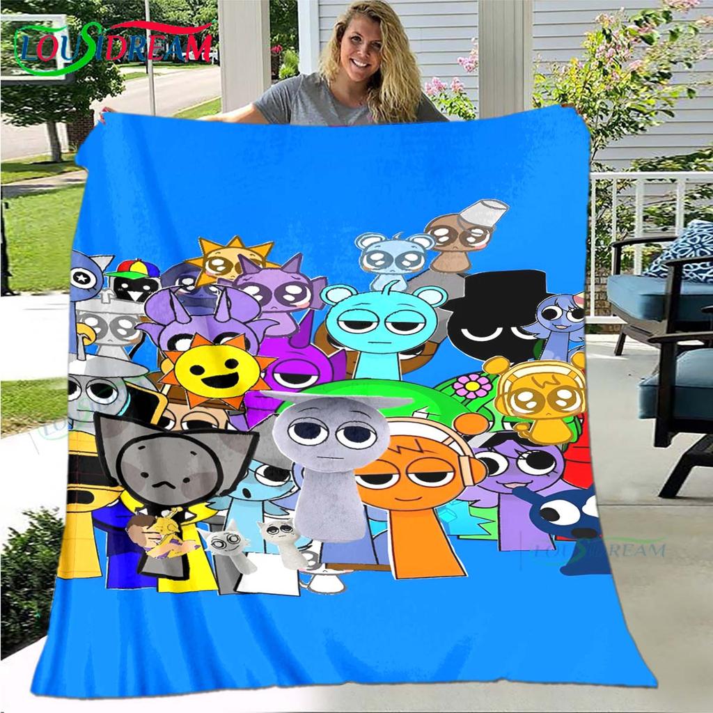 Fashion S-Sprunki Incredibox Game Four Seasons Blanket Sofa Cover Travel Bed Plush Blanket Travel Office Break Blanket Gift