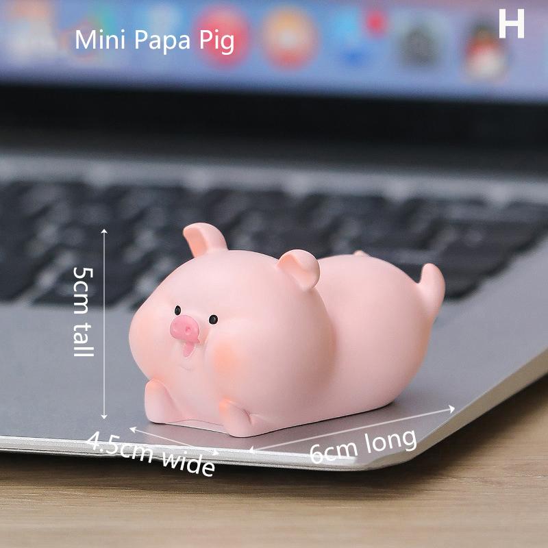 Kawaii Pig Resin Diy Home Decoration Figurines Dollhouse Moss Landscape Fairy Garden Miniatures Room Decor