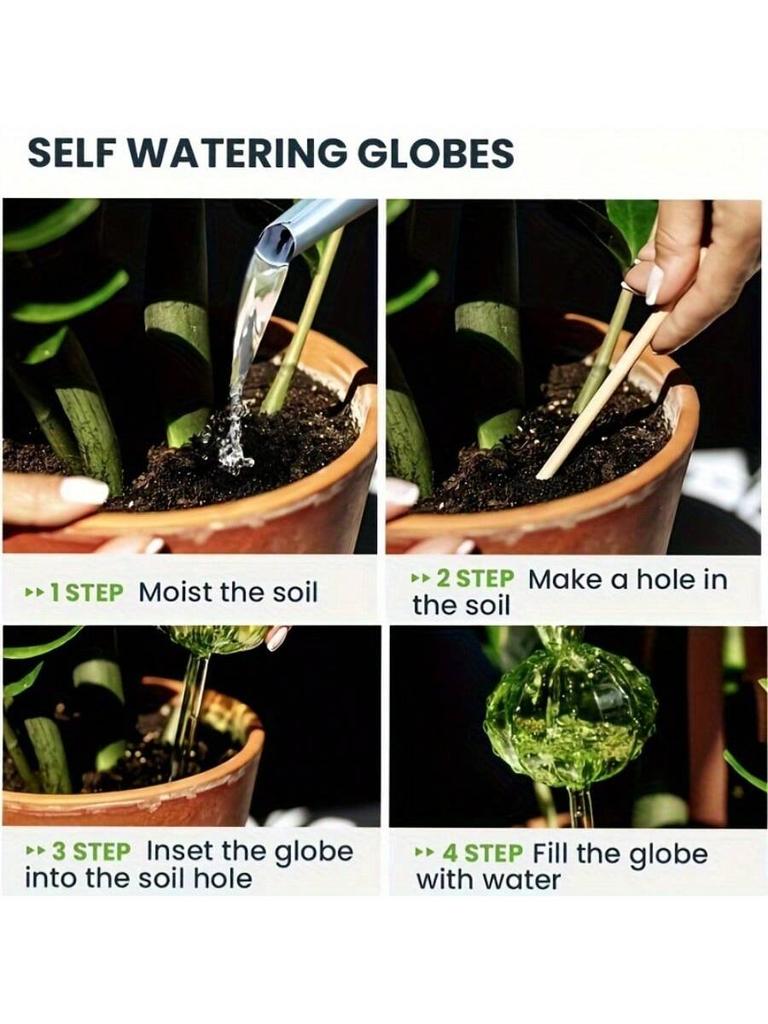 3pcs Cactus Shaped Plant Automatic Watering Device, Cute Decorative Design