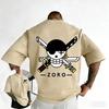 One Piece Anime Roronoa Zoro Printed Cotton Tshirt 2026 Summer New Unisex Harajuku Large Loose Casual Y2k Parent Child Top