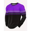 Men's Print Secure Logo Color Block Design Long Sleeved T-Shir Fashion Spring Autumn Daily Casual Work Wear Men's Tops