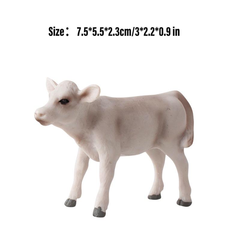 Educational Toy Animal Model Simulation Farm Animal Figures Kid's Gift Plastic Material Cow Category 14x8cm Size