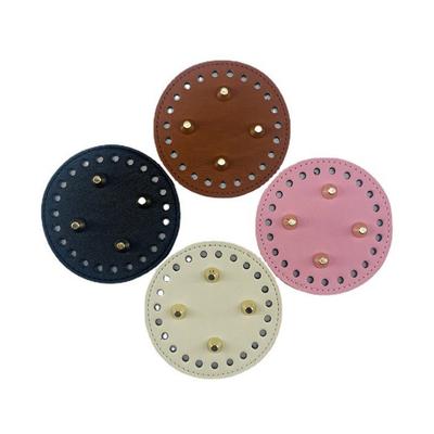Kulaté dno pro pletenou tašku Pu Leather Base Bag Příslušenství Ruční výroba Spodní Diy Háčkovaná podložka Tkaná kožená taška Dno