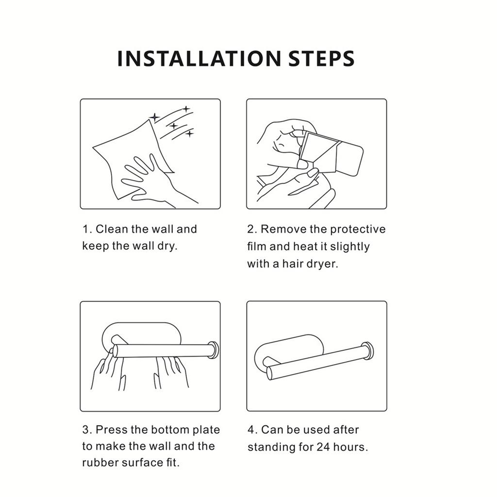 Hanging Toilet Paper Holder Bathroom Towel Rack Stand Stainless Steel Kitchen Paper Holder Self-Adhesive Practical Roll Holder