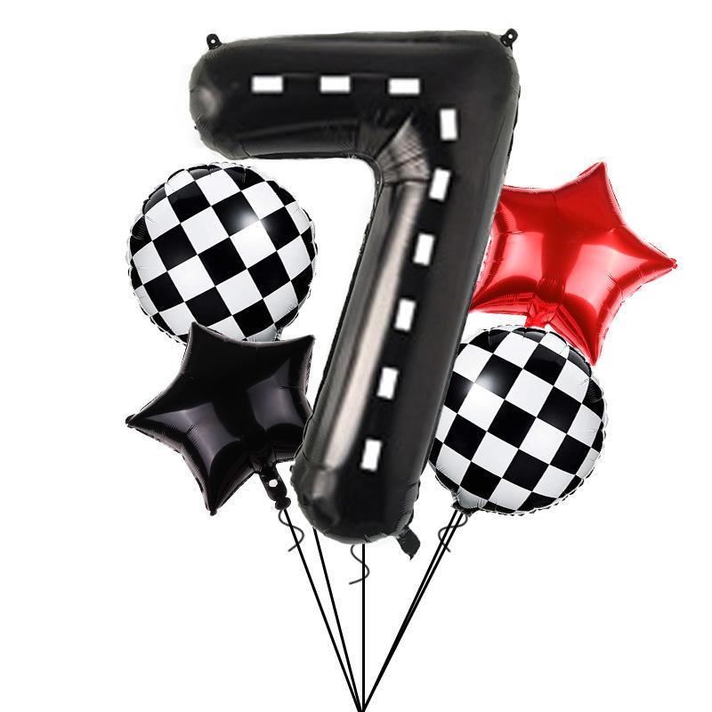 2pcs Black And White Striped Party Decoration Number Balloon Set