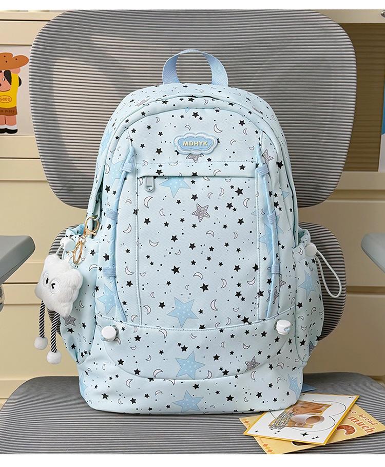 Schoolbag Starry sky clear feeling milk blue middle and high school students backpack Korean in sweet vitality girl travel shoulder