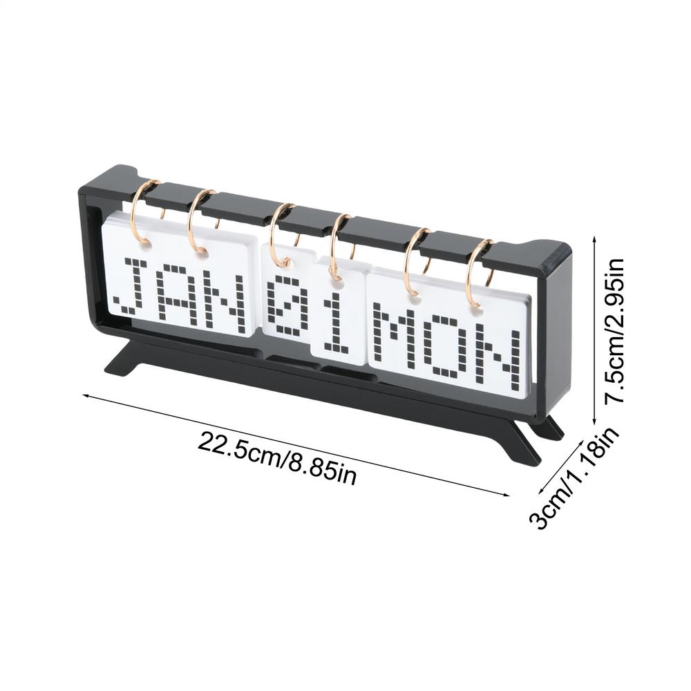 Desk Turn Over Calendar TV Cabinet Shape Acrylic Daily Desktop Calendar Standing Calendar Turn Page Month Date Week Display