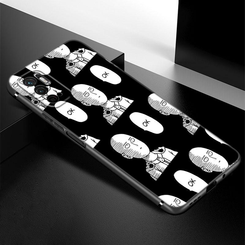 One-Punch Man Anime Phone Case For Xiaomi Redmi Note 7 8 8T 9 9S 10 10S 10T 11 11S 4G 11E 11T Pro 5G Soft TPU Black Cover