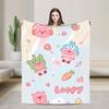Cute Loopy Blanket Pink Beaver Pororo Fuzzy Funny Breathable Throw Blanket for Home Restaurant Autumn/Winter