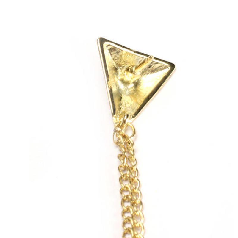 Spike Stud Triangle Blouse Shirts Collar Neck Tip Brooch Pin Chain Punk Pair Spike Stud Triangle Blouse Shirts Collar Neck Tip Brooch Pin Chain Punk Pair