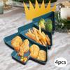 4Pcs Snack Serving Trays Snack Trays Christmas Decor Travel Box 3 Compartments Appetizer Tray Nuts Serving Trays for Dessert