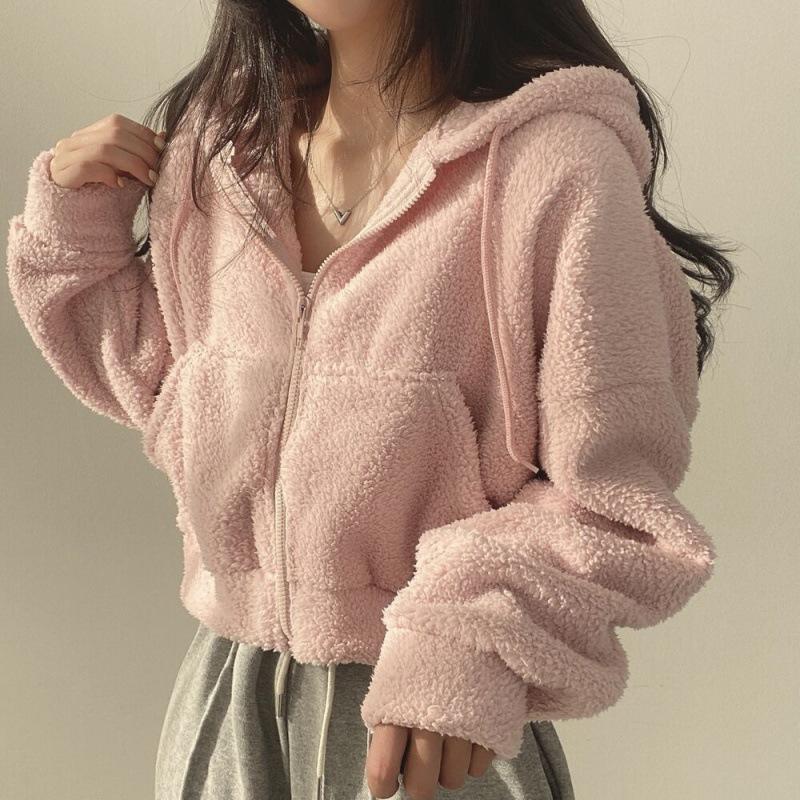 Autumn and Winter Thickened Thermal Jacket Short Zipper Hooded Jacket