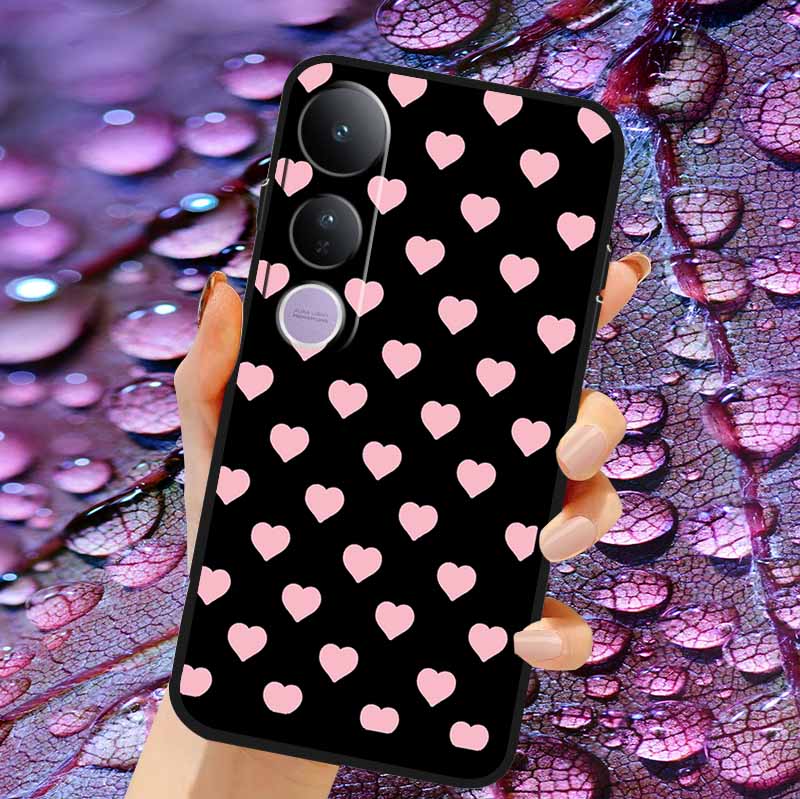 Case For Vivo V50 Lite Soft 3D Flower Relief Emboss Silicone Covers for Vivo V 50 Lite 4G 5G V50Lite Soft Capa Protective Casing