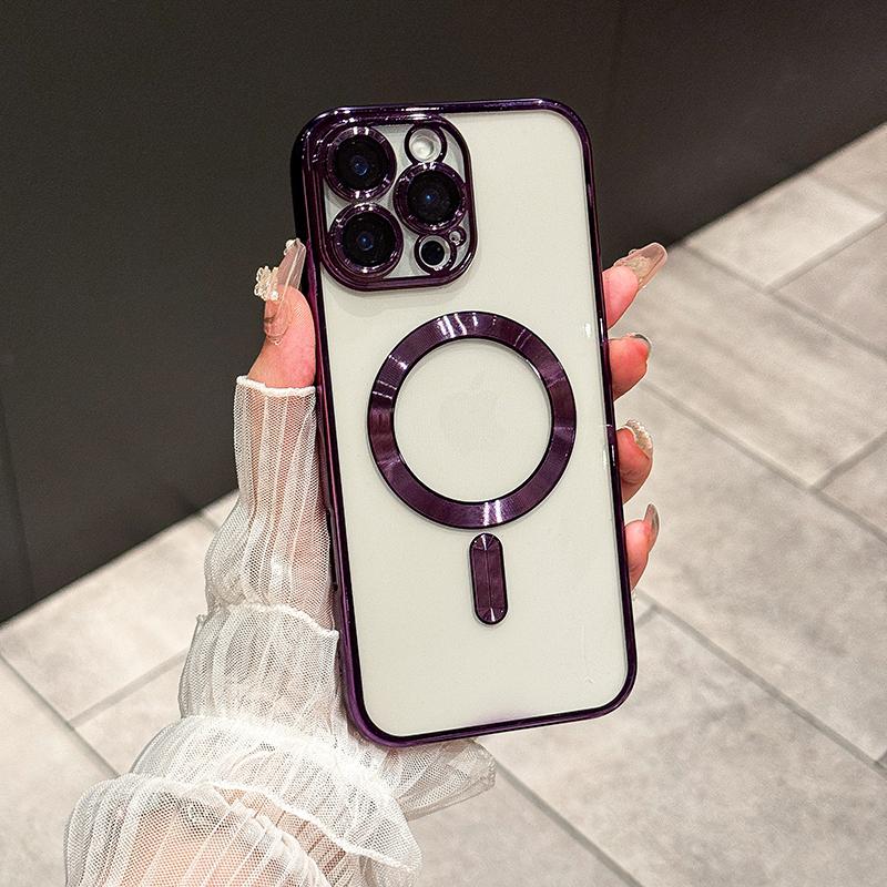 For Iphone 17 New Electroplated Magnetic Phone Case For Iphone 17 Pro Max Translucent Shockproof Bumper Soft Cover 17 Air Cases