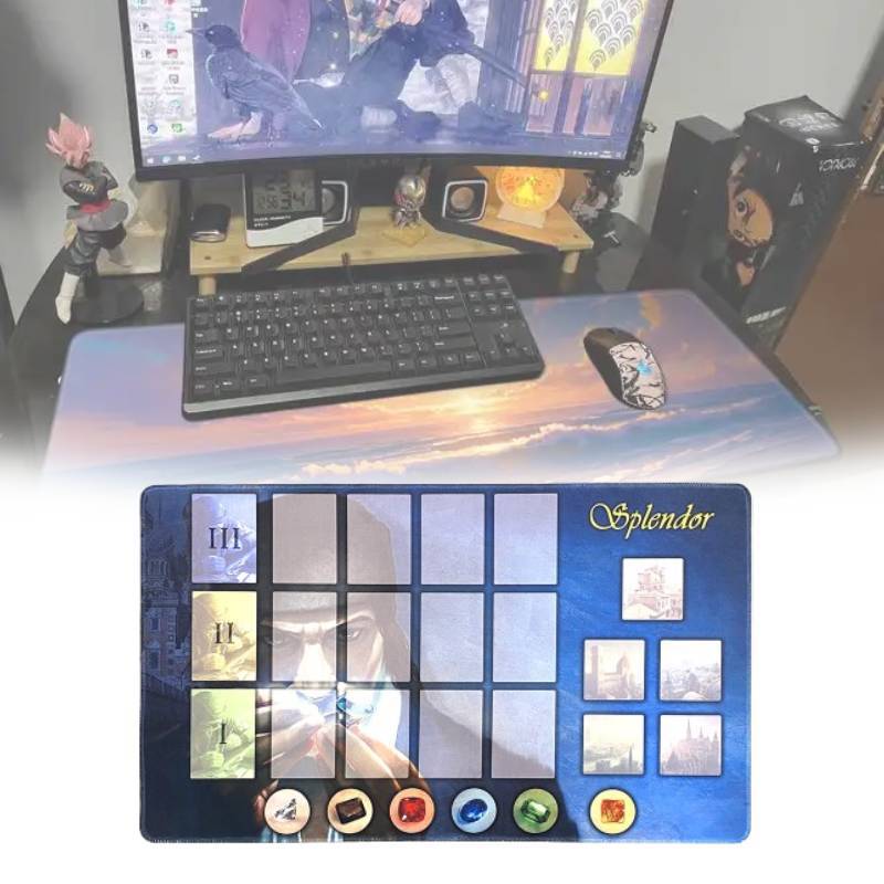 Gem Splendor Bordspelmat Met Harsoppervlak Voor Kaartspelers En Spelenthousiasten