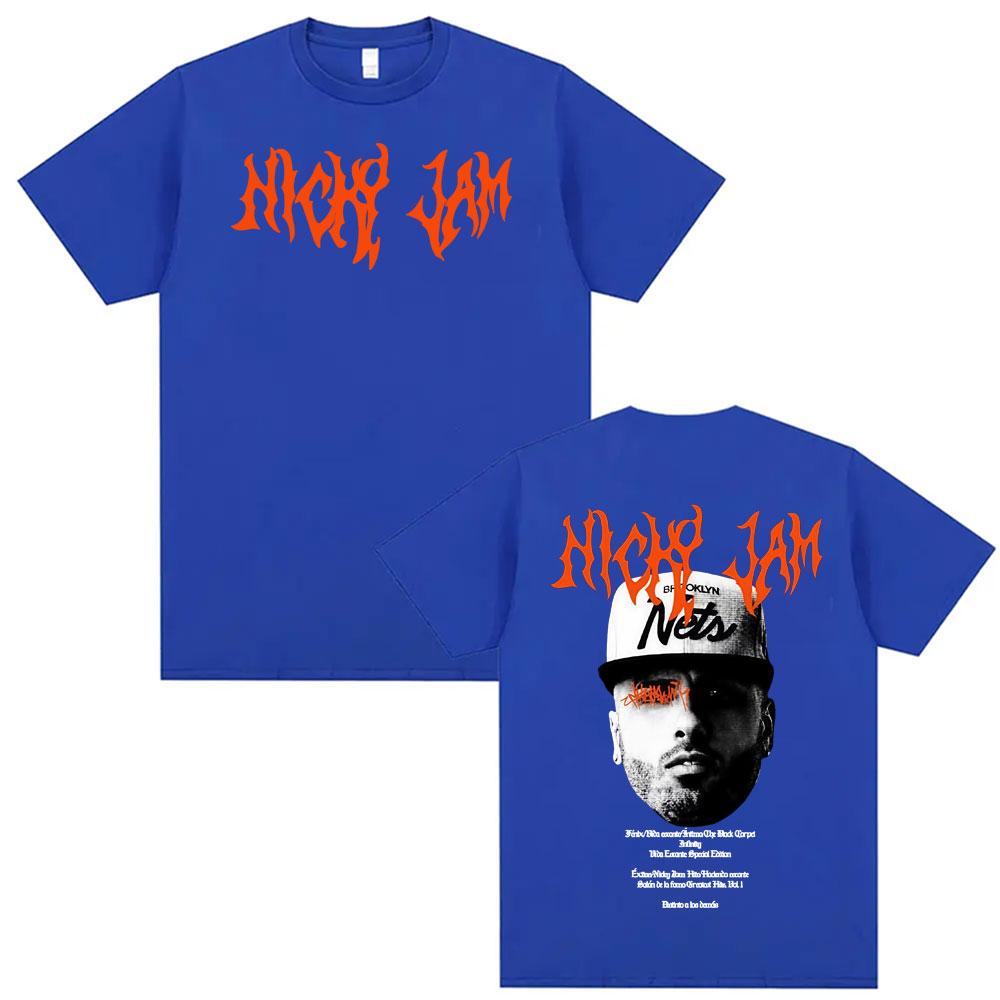 Rapper Nicky Jam Album Graphic Tshirt Mens Clothing Fashion Vintage Pop Music T Shirts Unisex Gothic Classic Summer Tee Shirt