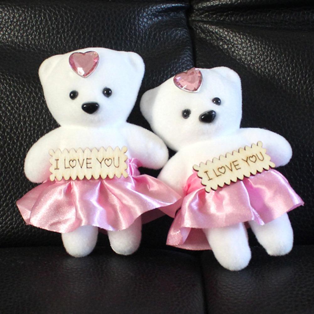 Ribbon Bow Rose Bouquet Gift Box With Bear Doll Simulated Rose Bundle  Women's Day