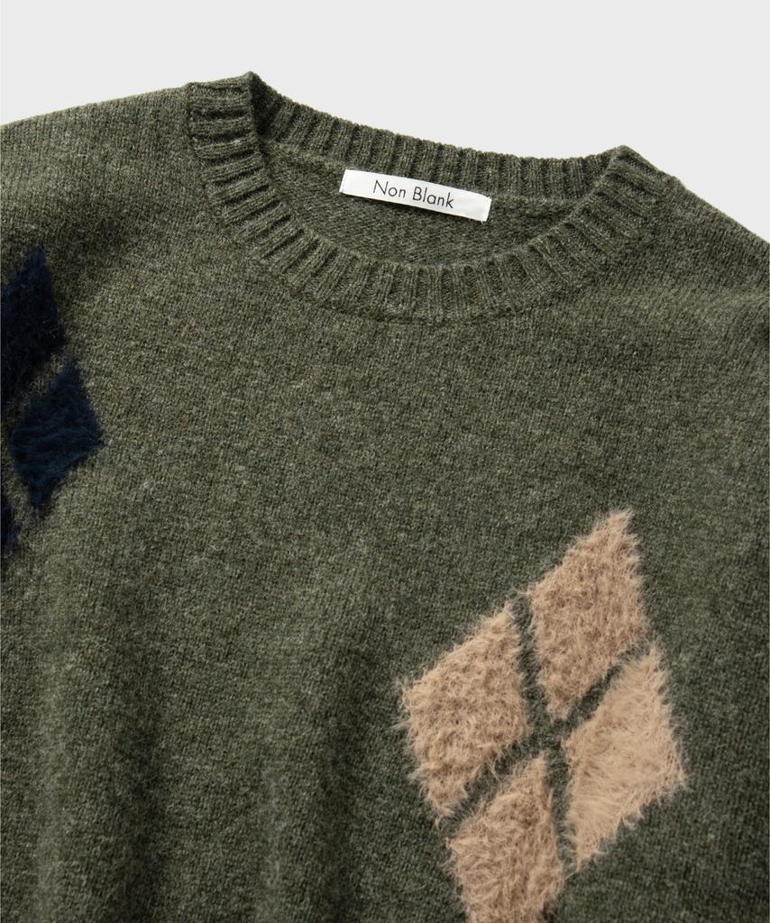 NONBLANK Argyle Pattern Knit_Arborist Green
