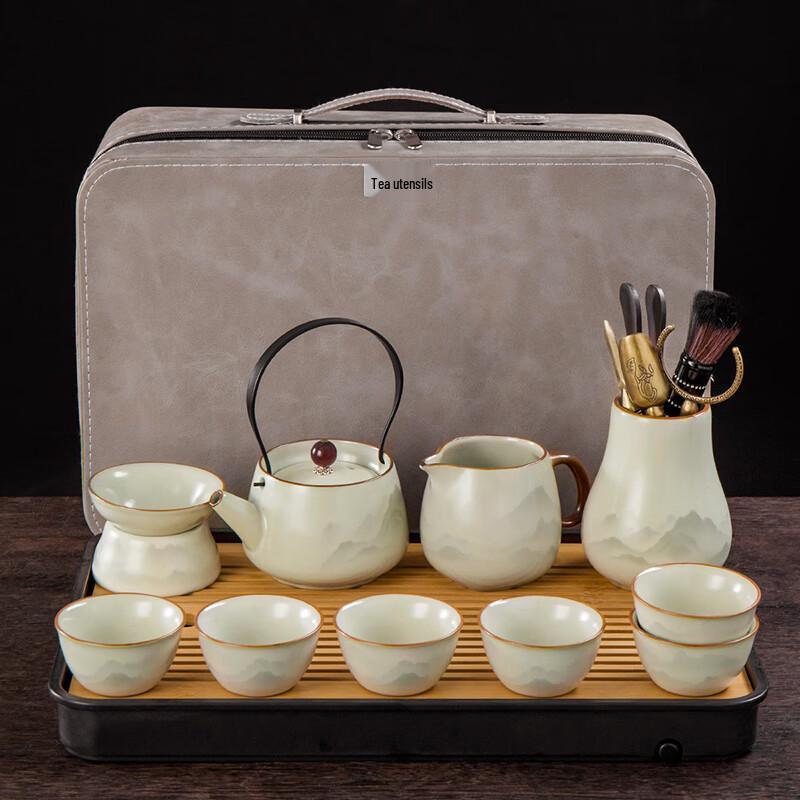 Lino Ru Kiln Mountain & Sea Mist Tea Set