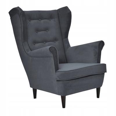 Diana Scandinavian Wing Chair, Anthracite Grey, 10 Buttons