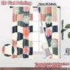 2D Flat Printing  JIT 2pcs   Curtains (Without Rod) Checkered Blooms Popular Popular Curtain Machine Washable Fabric Curtains